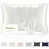 Poligino Federa Seta Cuscino 50x90cm - 22 Mamme 100% Seta Naturale Grado 6A - per Pelle e Capelli - ANTICRESPO e ANTIAGING - OEKO-TEX - Federe Cuscino Letto 1pz Bianco