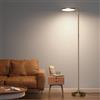SIBRILLE 36W Lampada da Terra Salotto, 2400LM Luminosa Moderna Piantana Lampada da Terra Dimmerabile con Telecomando Magnetico, 3000K-6000K Piantana LED Lettura per Soggiorno Letto Ufficio, Marrone