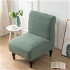 Highdi Jacquard Fodera Copripoltrona Senza Braccioli Elasticizzato, Copridivano Coprisedie Accent con Schienale 1 Posto Lavabili Removibili Coprisedia per Sala da Pranzo Soggiorno (Verde oliva)