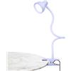 LiFMIRA Lampada da lettura USB a clip, 3 modalità di colore, 10 luminosità dimmerabile, lampada da scrivania flessibile a collo di cigno con morsetto, luce a clip per la cura degli occhi, per letto