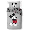 Jay Franco Completo Piumone Singolo 100% Cotone Disney Topolino A Strisce - Include una federa per cuscino 50 x 70