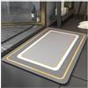 Generic Tappetino da Bagno in Pietra Diatomite 50X80cm, Tappeto da Antiscivolo Adatto per Bagno Docce Cucina, Tappetini con Fondo in Gomma per Indoor Floor & Door Mat