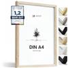 Heimlich® - Cornice per foto - A4 21x30 cm, legno di quercia - Cornici per certificati di documenti e diplomi con copertura in foglio di plastica - Montaggio a parete o esposizione da tavolo