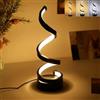 Spalivivre Lampada da tavolo a spirale LED, lampada da comodino dimmerabile Stepless a 3 colori, alimentata tramite USB