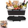 Mujiluxe Cestino della Spesa, Cestino Pieghevole Termico Come Cestino da Picnic, Borsa Termica Portatile con Manici Imbottiti, Cestino da Trasporto, per Viaggi, Picnic E Spesa, 18 Litri, 1 Pezzo (Nero)