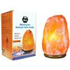 NALE Lampada di Sale Naturale dell'Himalaya da Tavolo da 1 a 2 kg con Base in Legno, Colore Arancione, Luce LED
