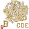 Jinlaili 52 lettere termoadesive, toppe da applique alfabeto A-Z, lettera da cucire oro, lettere ricamate da cucire o stirare, toppe per abbigliamento borsa cappello scarpe