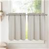 DWCN - Tende corte a righe, in lino, grigie, H45xL60 cm, set da 2 pezzi, tende moderne per cucina, semi-trasparenti, per finestre, bistrò, tende per cantina, armadio, soggiorno, tende per roulotte