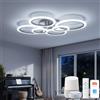 YOLEDY Plafoniera LED Soffitto Moderna Smart WiFi, Lampadario di Design a 6 Anelli 76W, Dimmerabile con App e Telecomando, Compatibile con Alexa e Google Home per Soggiorno Camera da Letto, Nero