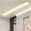 Oninio Plafoniera LED Lineare Bianca 140cm 60W Dimmerabile con Telecomando | Lampada da Soffitto Ultra Sottile in Alluminio e Acrilico, 3000-6500K con Memoria, per Soggiorno, Cucina, Ufficio e Corridoio