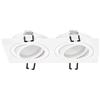 EDO Faretto Incasso Soffitto LED 2 Luce CERI Orientabile Quadrato Bianco 35W - Lampada Incasso GU10 Gx5.3, Faretto Soffitto Moderno per Soggiorno Cucina Corridoio Ufficio Senza Lampadina