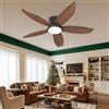 Dceinz Rotazione In Avanti E All'Indietro Ventilatore Da Soffitto Con Luce 6 Velocità Con Timer Dimmerazione Continua E Un Lampadario Con Ventilatore Da Soffitto,Colore noce-42