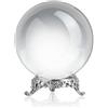 QFkris, Sfera di cristallo trasparente da 80 mm con supporto per divinazione, sfera di cristallo per magia, 7,9 cm, sfera decorativa per fotografia Lensball, Feng Shui