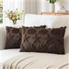 Artscope 2 Pezzi Stella del Mare e Conchiglie Federe in Lana Corta Velluto Copricuscini Morbido Decorativo Fodere per Cuscino Vacanza Stile per Divano Camera da Letto Marrone Scuro 30x50 cm