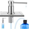 CECIPA Dispenser di sapone da incasso da cucina, erogatore di sapone per lavello con bottiglia da 300 ml e tubo di prolunga da 1.2 m, pompa girevole a 360°, cromato