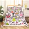 Homemissing Set di biancheria da letto di Natale, Babbo Natale, set di copripiumini per bambini, ragazzi, ragazze, decorazione, cervo, copriletto, set di copripiumini, biancheria da letto carina