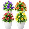 JINXIAN 4 Pezzi Piante Artificiali piantine finte decorative con vasetto | Fiori Finti per da Interno Esterno Fiore Artificiale Mini per L'arredamento Della Scrivania Dell'ufficio Domestico