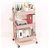 Craftelier - Carrello portaoggetti con 3 ripiani, in metallo, colore rosa, 4 ruote girevoli a 360° con freni, dimensioni: circa 78 x 40 cm