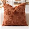 Artscope 1 Pezzi Halloween Federe in Lana Corta Velluto Copricuscini Morbido Decorativo autunnale Fodere per Cuscino Lusso per Divano Camera da Letto Zucca Foglie di Acero Arancione Scuro 50x50 cm