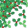 AFASOES 100 Pz Mini Bacche di Agrifoglio Rosso e Foglie Verdi Bacche di Agrifoglio Artificiali di Natale con Foglie Verdi Mini Decorazioni con Foglie di Agrifoglio per Feste di Natale, Matrimoni