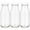 made in home - 10 bottiglie di vetro da 330 ml con tappo a vite bianco TO43 - Bottiglia vuota 0,33 l - Bottiglia per frullati in vetro - Borraccia riutilizzabile, lavabile in lavastoviglie per succhi