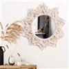 Gokelomg Specchio da parete in macramè, 40 cm, rotondo, decorazione da parete per camera da letto, decorazione da parete per casa, camera da letto, soggiorno, corridoio, bagno
