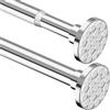 Aiitomg Asta per Tende Argentata, Allungabile, Telescopica, Senza Fori, Extra Spessa, per Bagno, Camera da Letto (85-220cm, Diametro 32 mm)