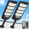 PEAKRO 600W Lampione Solare LED Esterno, 6500K Lampioni da Giardino IP66 Impermeabile con Pannello Solare, Sensore di Movimento, Faro Stradale Esterno Luce Solari per Garage Strada (2 pezzi)