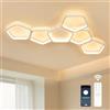 Kuwork Plafoniera LED Soffitto Dimmerabile Moderna, 3000K-6500K Lampada da Soffitto con Telecomando APP, Plafoniera Camera da letto per Soggiorno, Camera da Letto, Sala da Pranzo, 90CM 58W Bianco