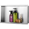 euroharry Nicchia da parete in argento, 60 x 30 x 10 cm, in acciaio inox 304, per la conservazione del bagno, non necessita di piastrelle, doccia a incasso