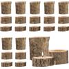 KEILEOHO 24 Portacandele in Legno Naturale, Set 3 Misure per Matrimonio e Centrotavola, Porta Candele da Tavolo Decorativo, 5,5x2,5/5,5x6/6x7 cm