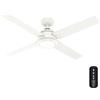Hunter Fan 132 cm / 52 inch Greta Fresh White Indoor Ceiling Fan with LED Light Kit and Handheld Remote, Summer/Winter Operation, Model 52641