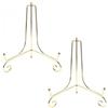 Korechain 2 Pezzi Supporto per Piatti in Ferro Oro, Porta Piatti da Esposizione 20 cm, Porta Foto da Tavola Pieghevole, Espositore per Quadri, Libri, Decorazioni, CD e Oggetti da Collezione
