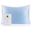 RUIPTSKE Federa per cuscino al 100% in seta da 22 momme, certificata Oeko-TEX®, benefica per i capelli e per la pelle, anti età e antiacaro, 40 x 60 cm (azzurro)