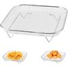 PetGlimmer 8 in Griglia Quadrata per Friggitrice Ad Aria, 20 X 20 X 4 cm | Multiuso, Impilabile Air Fryer Rack in Acciaio Inossidabile, Adatto per Friggitrici Ad Aria con Capacità Superiore a 5L