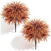 Fairblo 2 Pezzi 60cm Felci Finte Bosso Artificiale da Esterno Decorazioni Autunnali | Ø40 cm Bosso Finto con Picchetto Piante Finte da Esterno Arbusti Cespugli Finti di Plastica per Balcone Giardino Autumn Decor