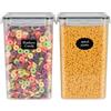 MUUKAIII Contenitori Extra Grandi Ermetici per Alimenti, 2 pezzi, 6,5L, Contenitori Plastica con Coperchio per Alimenti, Senza BPA, Dispensers Cereali, contenitori Pasta, Muesli, Farina