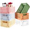 Chixenn 6 Pezzi Cassette Pieghevoli Portaoggetti, Cestini Impilabili in Plastica, Mini Scatole Salvaspazio per Cucina, Bagno, Ufficio, Armadio, Cassetti, Cancelleria e Medicinali