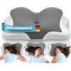 Glückstoff® Cuscino Ergonomico [Nominato al Premio Innovazione Ergonomia] Cuscino Memory Foam | Cuscino Cervicale Ergonomico Rullo Cervicale Cuscino per Dormire su un Fianco Grigio