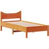 vidaXL Letto Senza Materasso Marrone Cera 75x190 cm in Legno di Pino