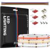 SEZO 3M Striscia LED COB RGB+Bianco Caldo e Freddo DC24V 840 LEDs/M 4200 LEDs COB LED Striscia Flessibile Dimmerabile LED ad alta densità IP30 Non Impermeabile per decorazione interna