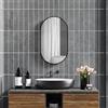 HOMCOM Specchio Bagno Ovale 40x70cm in Vetro Temperato Moderno Nero