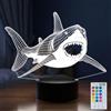 DAHEYMA Lampada notturna 3D a forma di squalo, 16 colori, dimmerabile, con telecomando e touch, decorazione per la casa, con cavo Tpye-C