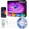 OULARA WIFI RGB COB LED Striscia 6M,Dimmerabile che cambia colore DC24V LED Striscia,Smart Funziona con Alexa/Google Assistente,Flessibile Multicolore Striscia per TV,Decorazione fai da te per Feste
