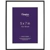 Hampton Frames Madrid M138B57 cornice portafoto 13x18 cm nero opaco, profilo sottile 5 mm, passepartout smussato, montaggio parete/tavolo orizzontale e verticale