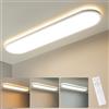 LEZOE Plafoniera LED dimmerabile con telecomando, 80x20x2,9cm, 36W 4500LM, 2700K-6500K, Lampada LED, pannello luminoso da soffitto per ufficio, cucina, soggiorno, camera da letto, bagno ovale