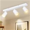 Dehobo Faretti LED Soffitto GU10 Orientabili Bianco, Faretto Interno 3 Luci
