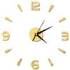 Tyenaza Adesivo Orologio da Parete, Orologio Adesivo da Parete 3D, Orologio da Parete Grande Senza Cornice Moderno Fai-Da-Te per Soggiorno, Casa, Ufficio, Decorazione della Stanza (Giallo)