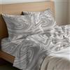 Mahome Set Lenzuola Francese Cotone 100% Puro Italiano Morbido - Completo Letto Francese Lenzuolo Sopra 200x300, Lenzuolo con Angoli Sotto 140x200+h25, 2 Federe 50x80 - Made in Italy
