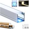GEEKLUX Profilo Alluminio per Barra LED 2 m x 20 Pezzi (Totale 40m), Strisce led a U fino a 15 12 mm, Canale led 20 x 20 mm con Diffusore Opaco, Perfetto per Cartongesso, Pareti e Soffitto